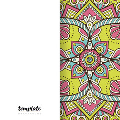 Mandala white background. Round floral ornament