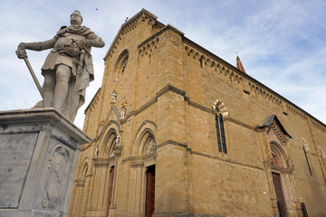 Fototapeta na wymiar Europe, Italy , Tuscany march 2020 , The Cathedral of Saints Pietro and Donato is the main Catholic place of worship in the city of Arezzo , Maremma Toscana