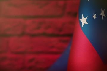Samoa flag for honour of veterans day or memorial day. Glory to the Samoa heroes of war concept on...