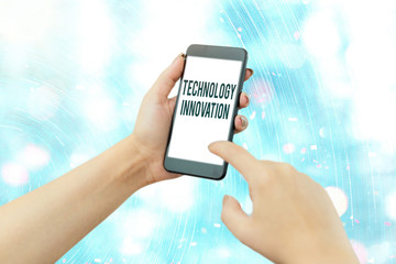 Conceptual hand writing showing Technology Innovation. Concept meaning significant technological...