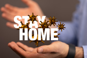Stay home digital stay safe 3d.