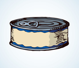 Fish Can. Vector drawing icon