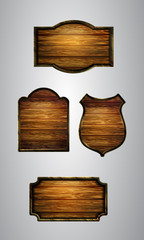 Vector realistic illustration of wooden signboard