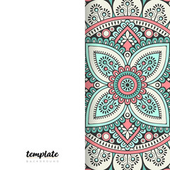 Mandala white background. Round floral ornament