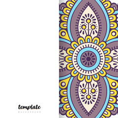 Fototapeta premium Mandala white background. Round floral ornament