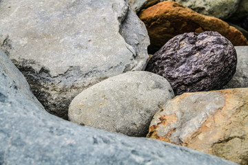 Hintergrund, Textur, Template: Steine am Meeresstrand, meditative Formen
