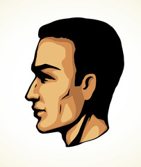 Profile of a handsome man. Vector drawing