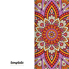 Mandala white background. Round floral ornament