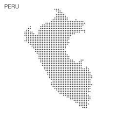 Obraz premium Peru map dotted vector background.
