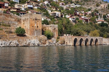 Fototapeta na wymiar Fortress on the Turkish coastline 
