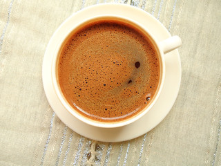 cup of coffee on table 