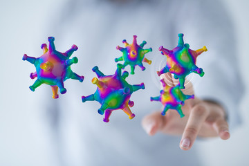 contagious coronavirus pandemic, dangerous virus outbreak 3d.