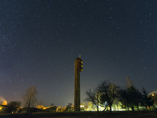 night landscape with starry sky