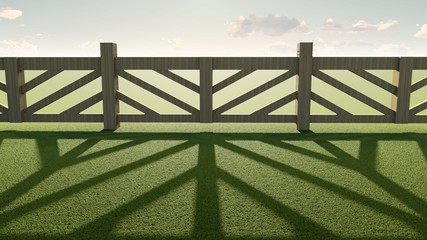 Obraz premium Fence in Nature 3D Rendering