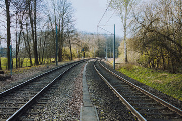 Fototapeta na wymiar Empty railroad in times of shutdown