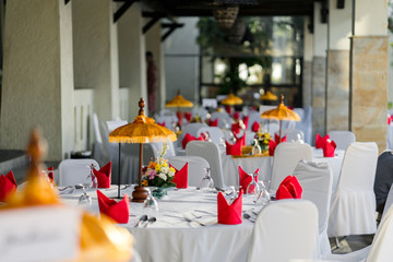 Table decorations for a lavish and festive dinner.