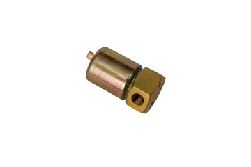 Car interior heater glow plug solenoid valve on an isolated white background. Spare parts.