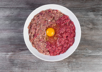 Minced meat prepared for cooking