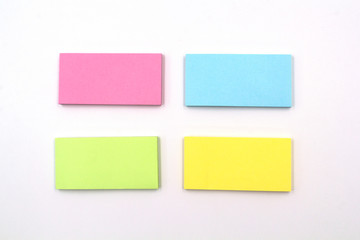 collection of colorful paper note on white background