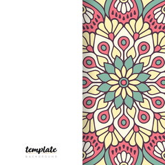 Mandala white background. Round floral ornament