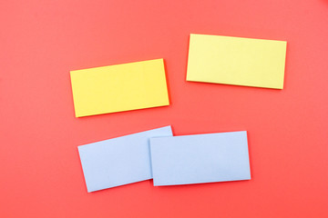 collection of colorful paper note on pink background