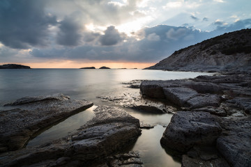 Long Exposure of Cala Sapone at Sunset