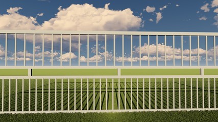 Fototapeta premium Fence in Nature 3D Rendering