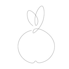 Apple one line draw. Vector illustration.