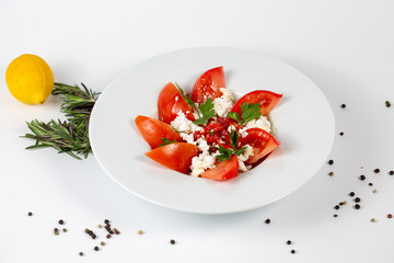 Roasted peppers, tomatoes and cheese