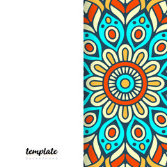 Mandala white background. Round floral ornament