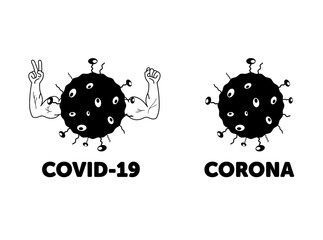 Covid-19 to Corona Logo Illustration