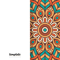 Mandala white background. Round floral ornament