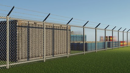 Fence in Nature 3D Rendering