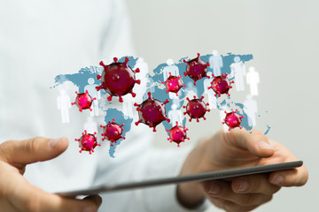 epidemic coronavirus 2019-nCoV, Novel Coronavirus Alert outbreak . Virus Covid 19-NCP. Spread of...
