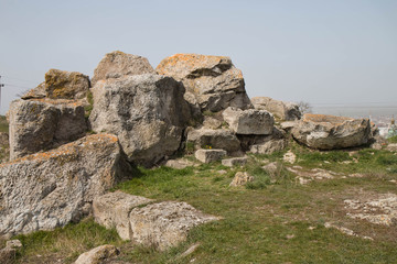 Fototapeta na wymiar the ruins of the ancient city of Panticapaeum