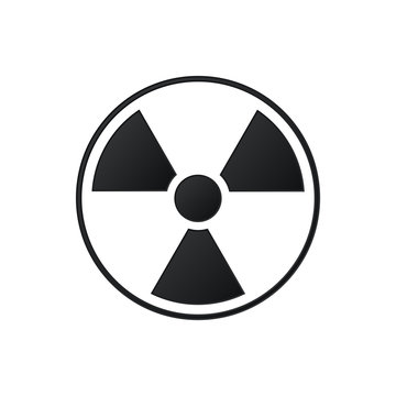 Radiation symbol. Black color icon isolated on white background. Vector illustration