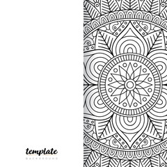 Mandala white background. Round floral ornament