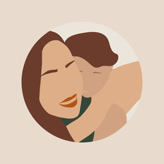 Mother and Son. Mother's Day Vector Illustration.