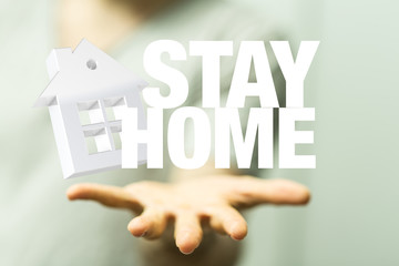 Stay home digital stay safe 3d.