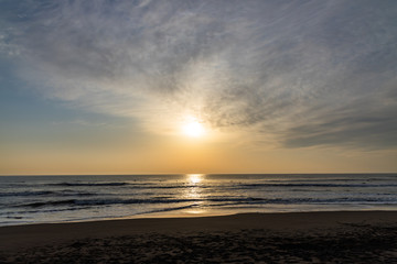 Fototapeta na wymiar Pacific Ocean sun rise in Japan