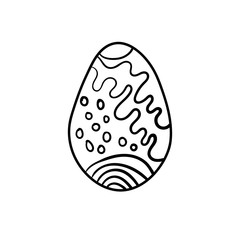 Easter egg vector for coloring book doodle stars pattern illustration isolated