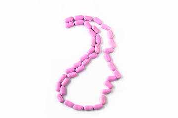 HUMAN FACE SHAPED WITH MEDICINE OR PILLS OR TABLETS 