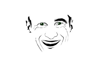 Attractive young man, contour man smiling