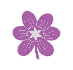 Flowers icon vector lines and filled with white background