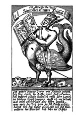 Book frontispiece: Simplicius Simplicissimus - Der abenteuerliche Simplicissimus Teutsch - picaresque baroque novel written in 1668 by Hans Jakob Christoffel von Grimmelshausen