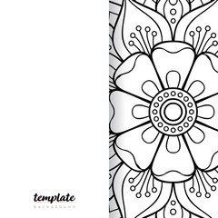 Mandala white background. Round floral ornament