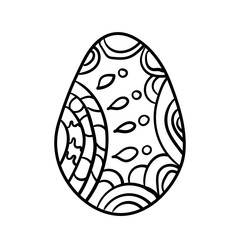 Easter egg vector for coloring book doodle stars pattern illustration isolated