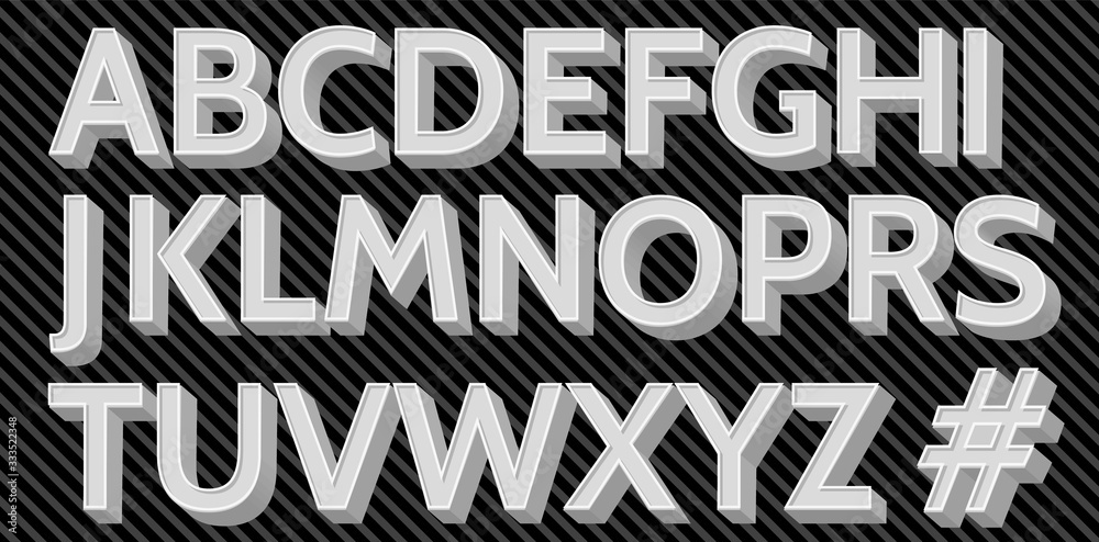 Aufkleber vector of bold modern font and alphabet