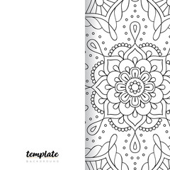 Mandala white background. Round floral ornament