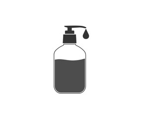 Antibacterial, sanitizer bottle icon. Vector illustration, flat design.
